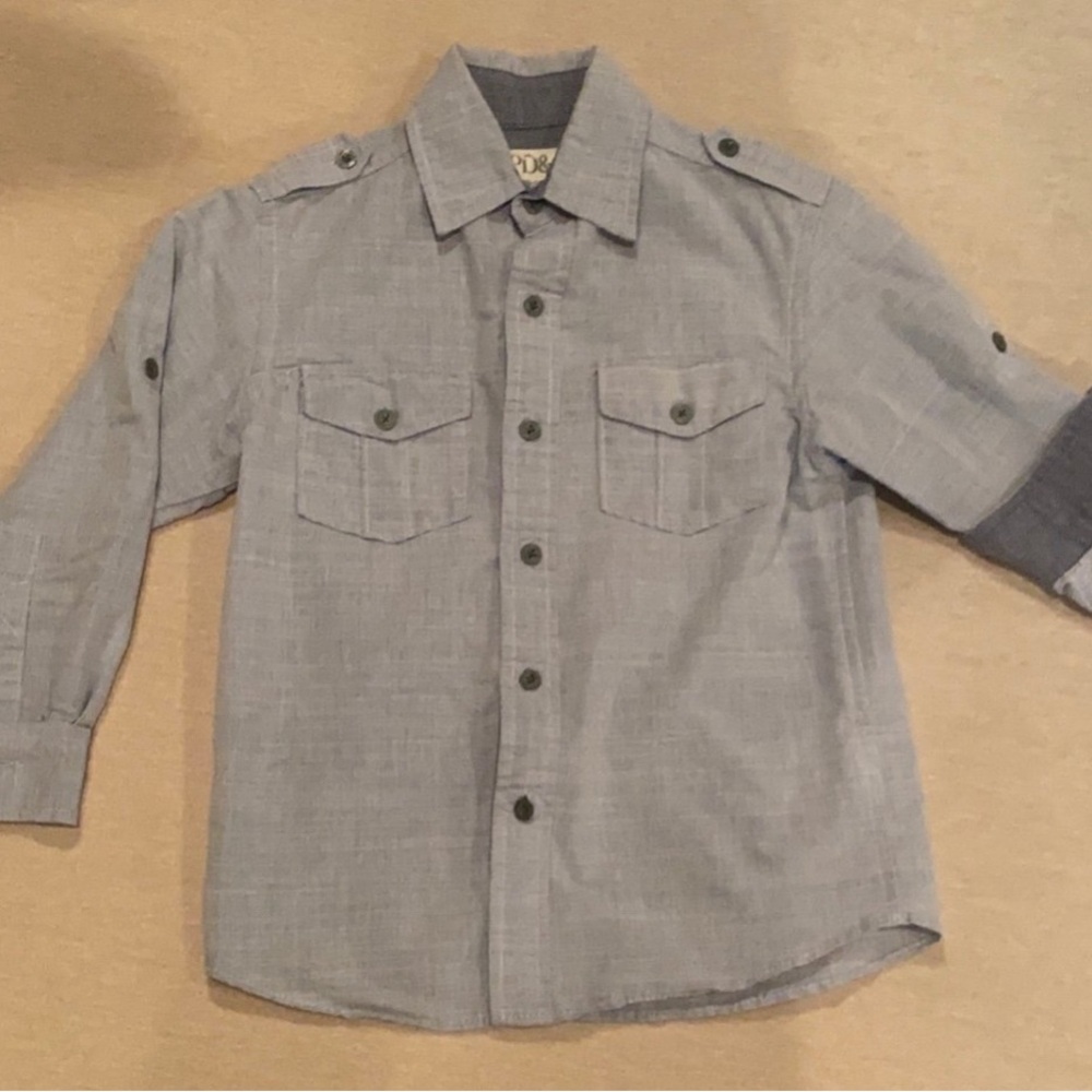 Kids Gray Button-Up Shirt